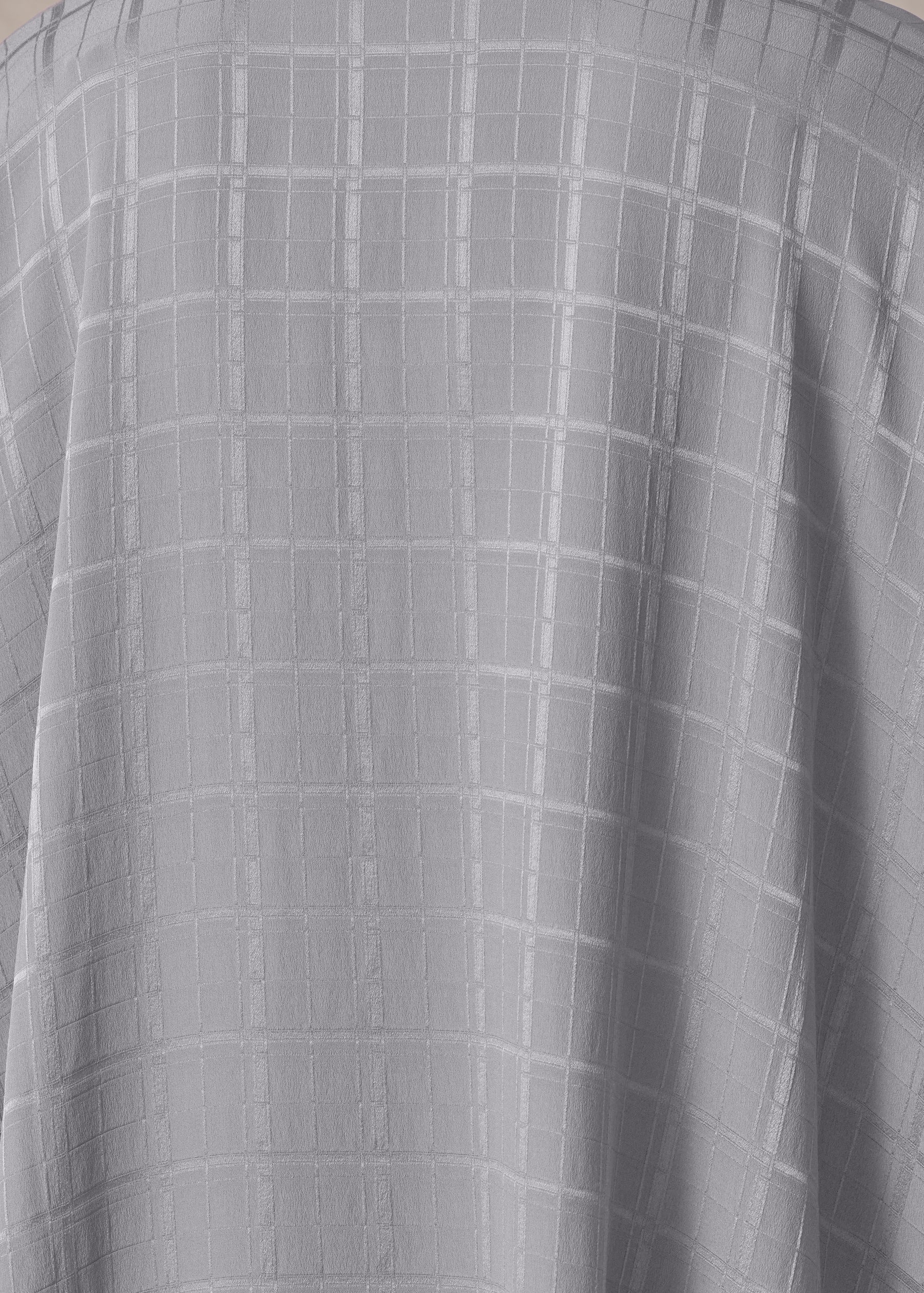 silk wide longer back double stand collar shirt-mid plus (silver)