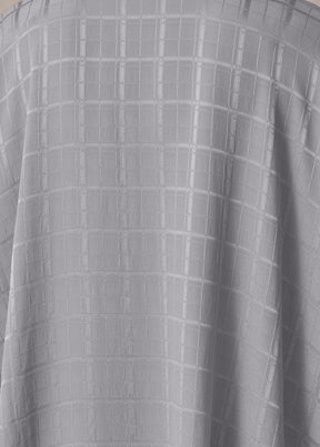 silk wide longer back double stand collar shirt-mid plus (silver)