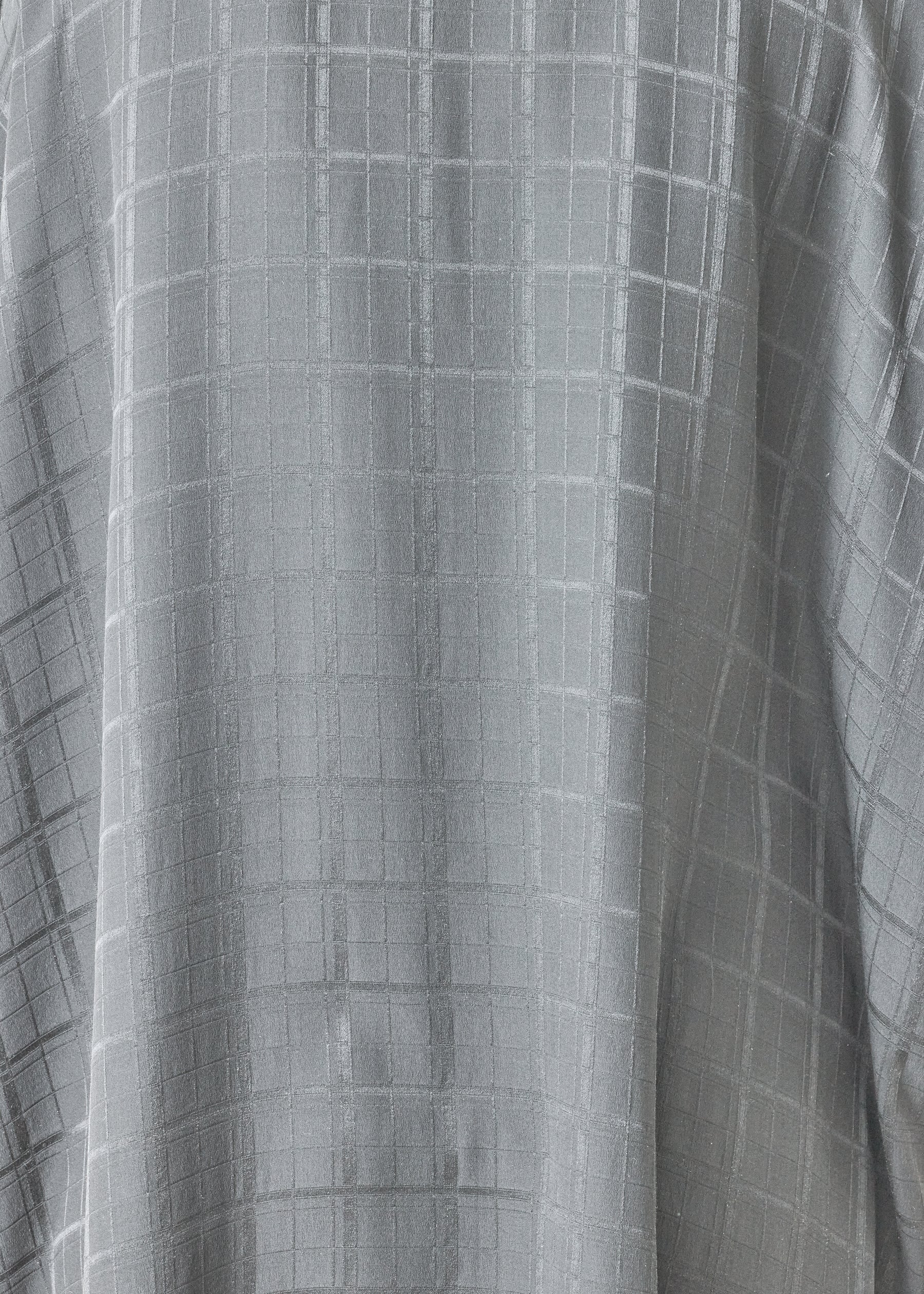 silk wide longer back double stand collar shirt-very long with slits (silver)