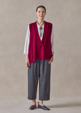 cashmere a-line sleeveless deep v-neck - mid plus (magenta)