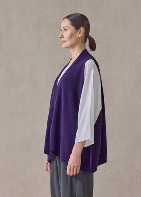 cashmere a-line sleeveless v neck cardigan - mid plus (tincture)