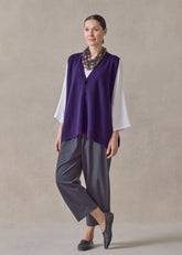 cashmere a-line sleeveless v neck cardigan - mid plus (tincture)
