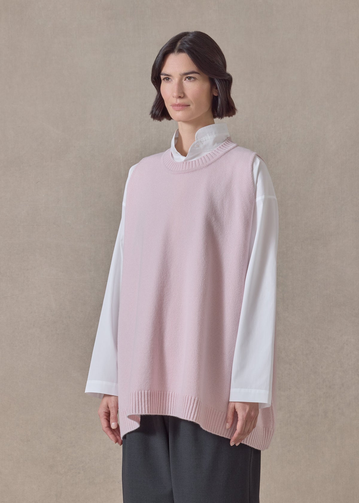 cashmere a-line sleeveless round neck - long (cherryblossom)