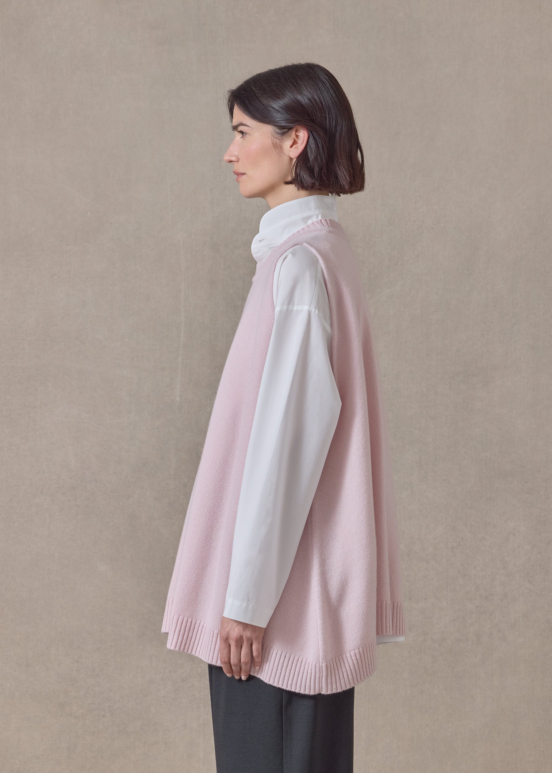 cashmere a-line sleeveless round neck - long (cherryblossom)