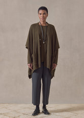 cashmere extra wide longer back sleeveless cardigan tabard - long (lodenbronze)