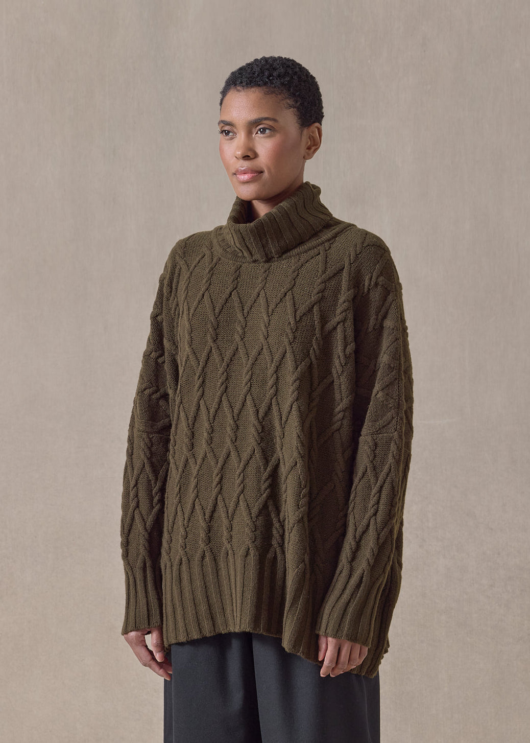 cashmere roll neck - mid plus (lodenbronze)