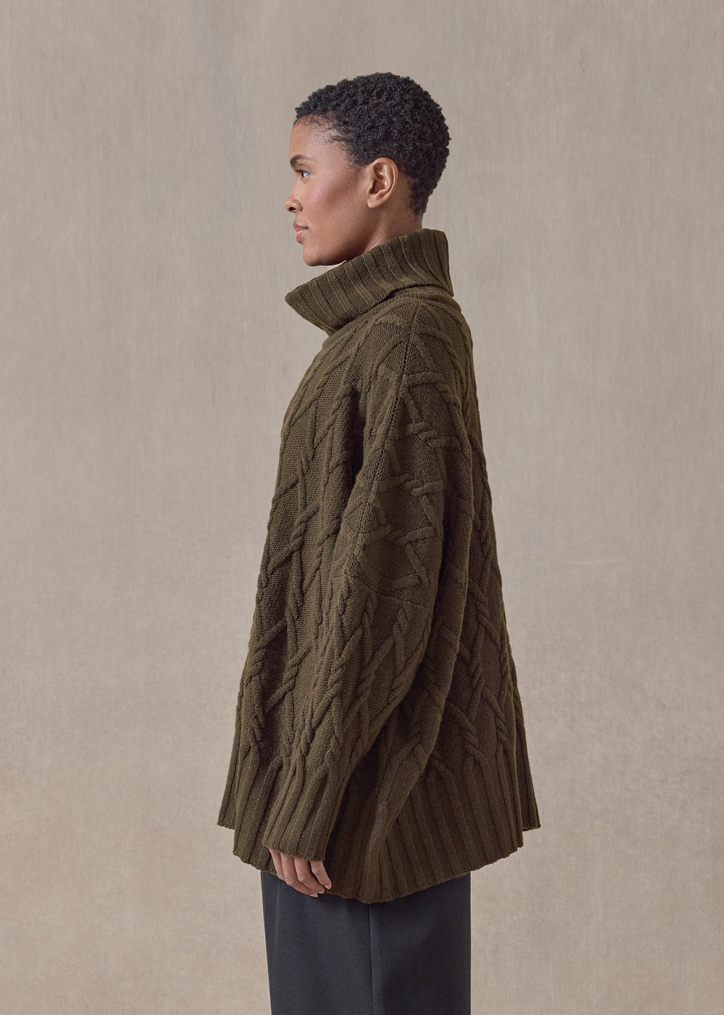 cashmere roll neck - mid plus (lodenbronze)