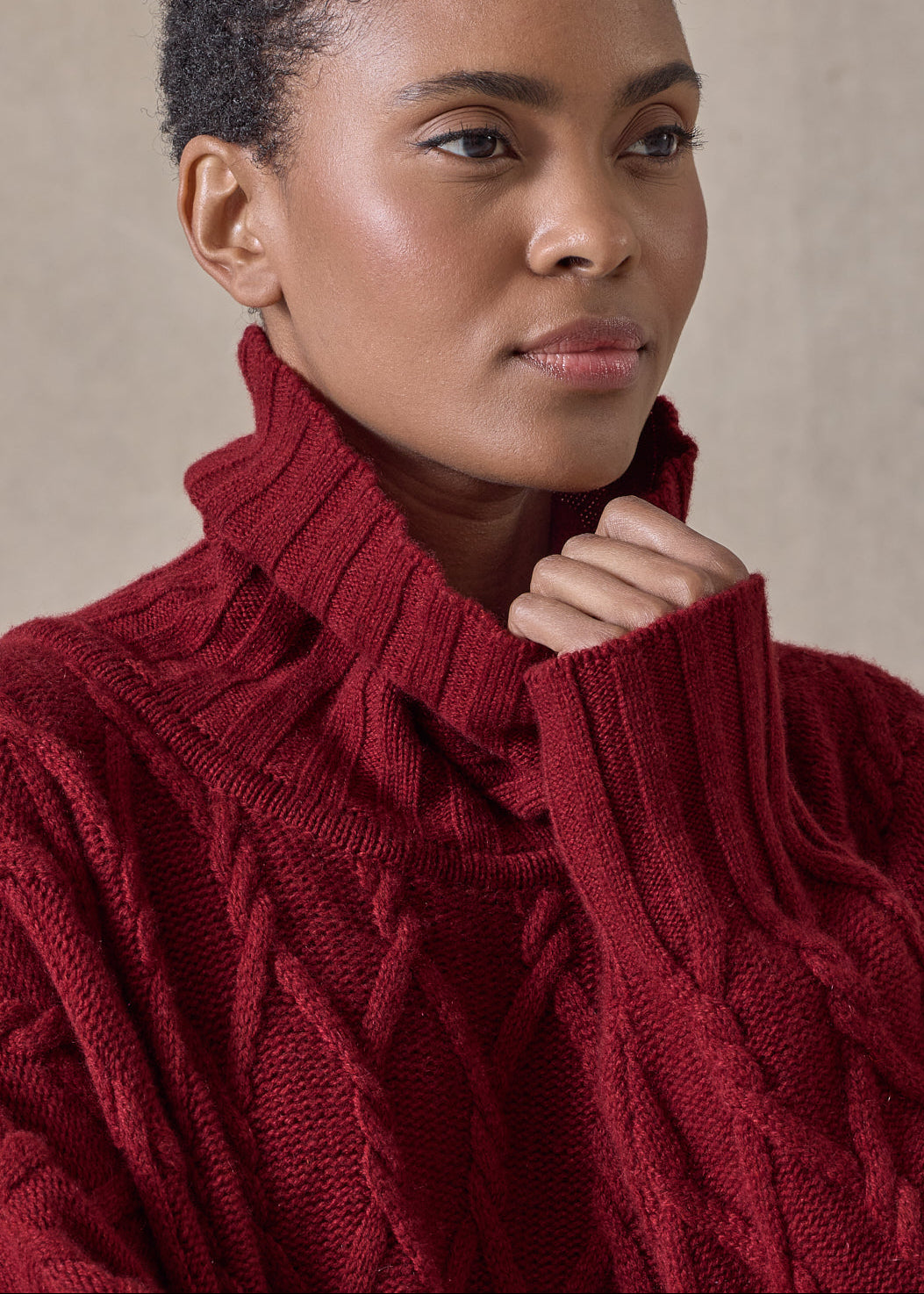 cashmere roll neck - mid plus (red)