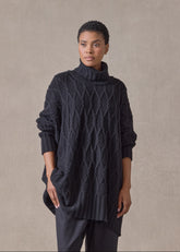 cashmere roll neck - long (black)