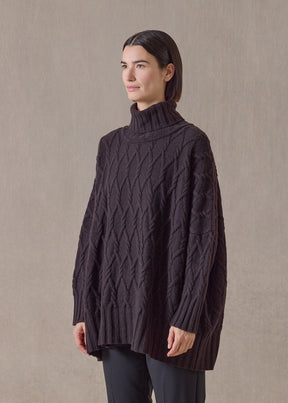 cashmere roll neck - long (cocoa)