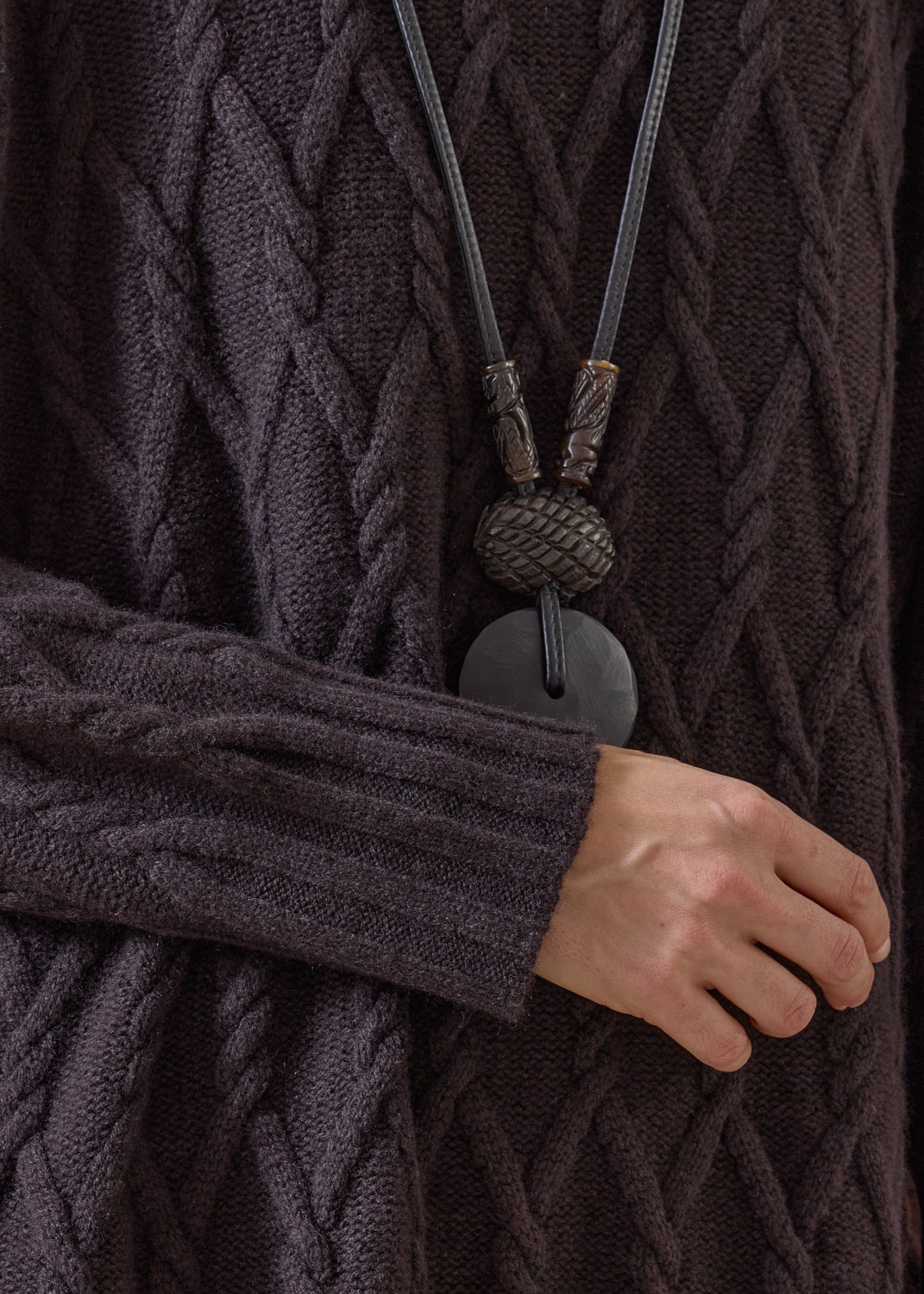 cashmere roll neck - long (cocoa)