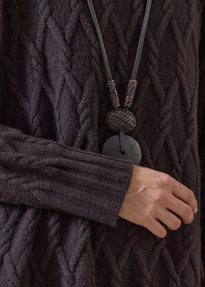 cashmere roll neck - long (cocoa)