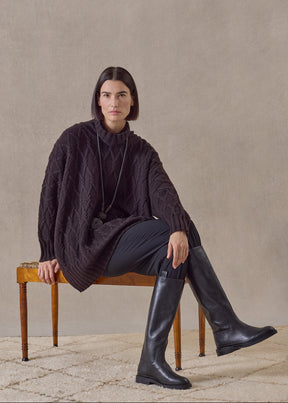 cashmere roll neck - long (cocoa)