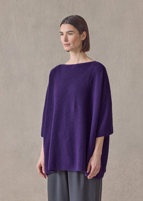 cashmere square 3/4 sleeve  top - long (tincture)