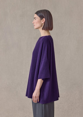 cashmere square 3/4 sleeve  top - long (tincture)