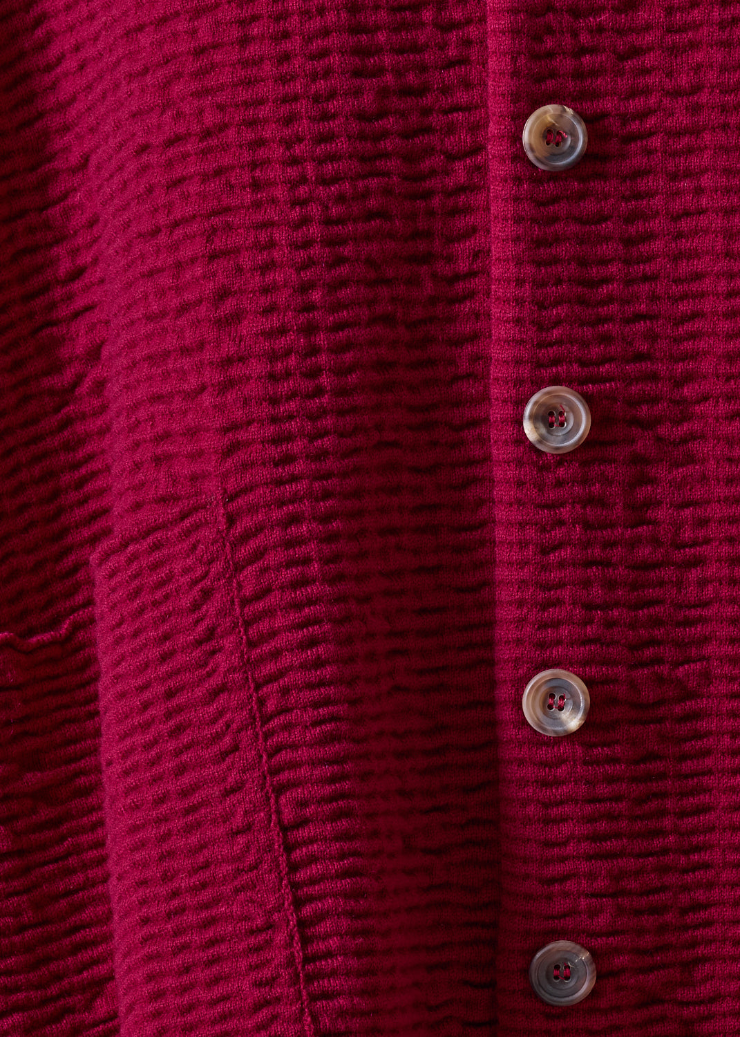 cashmere high neck button cardigan - long (magenta)