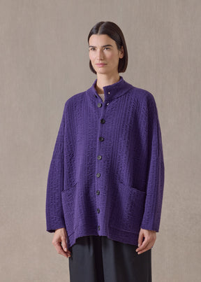 cashmere high neck button cardigan - long (tincture)