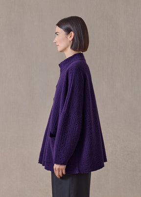 cashmere high neck button cardigan - long (tincture)