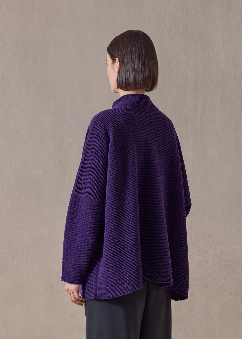 cashmere high neck button cardigan - long (tincture)