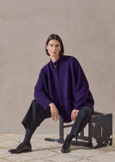 cashmere high neck button cardigan - long (tincture)