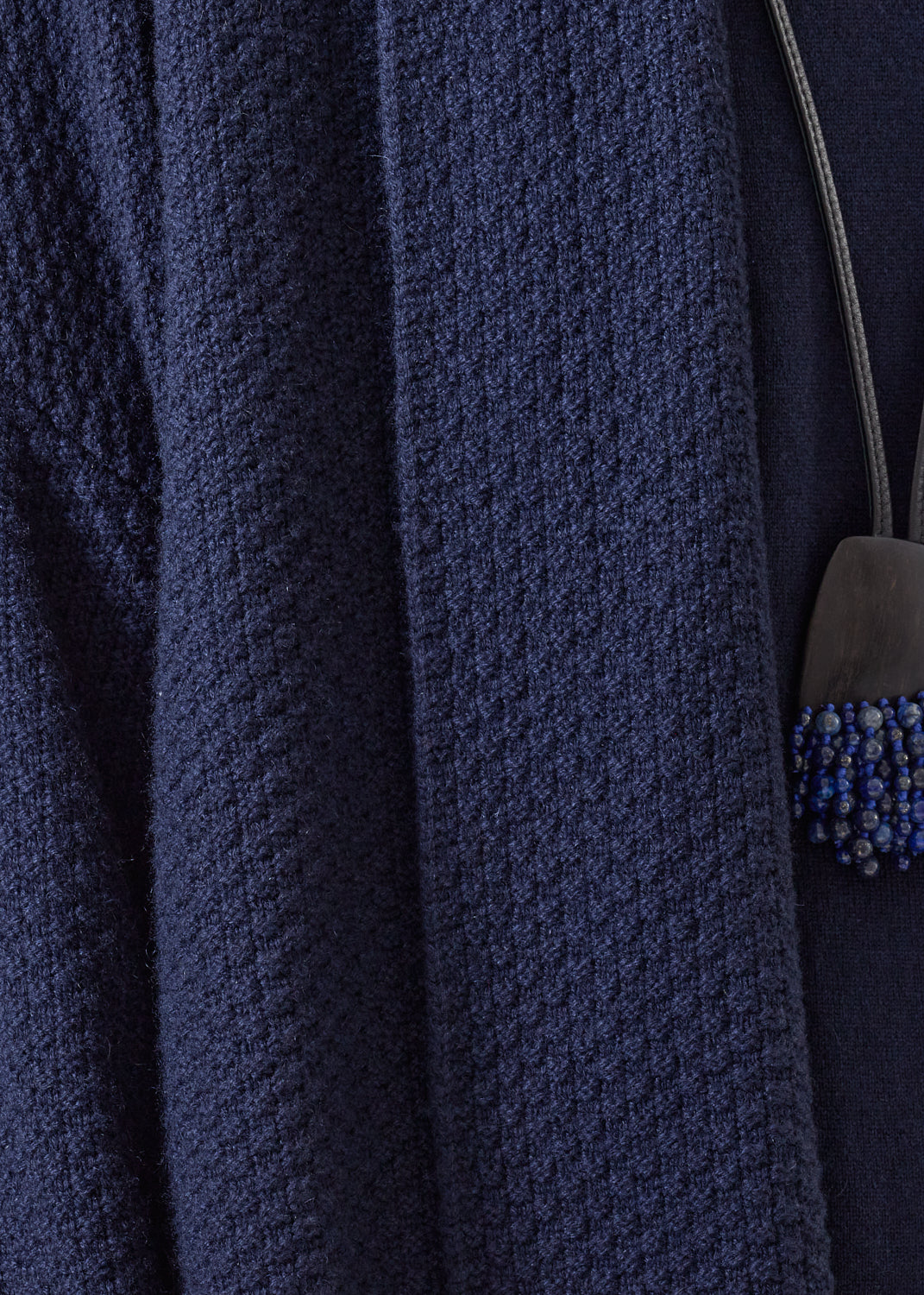 cashmere a-line scrunch shawl collar cardigan - long (navydark)