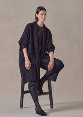 cashmere scrunch shawl collar cardigan - very long (black)
