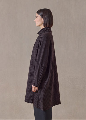 cashmere scrunch shawl collar cardigan - very long (cocoa)