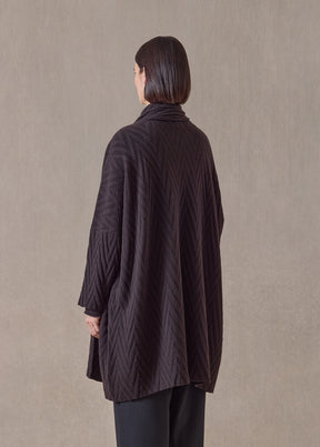 cashmere scrunch shawl collar cardigan - very long (cocoa)