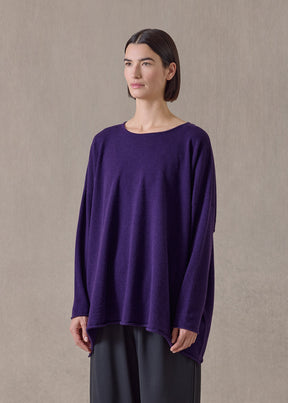 cashmere a-line bateau neck sweater - long (tincture)