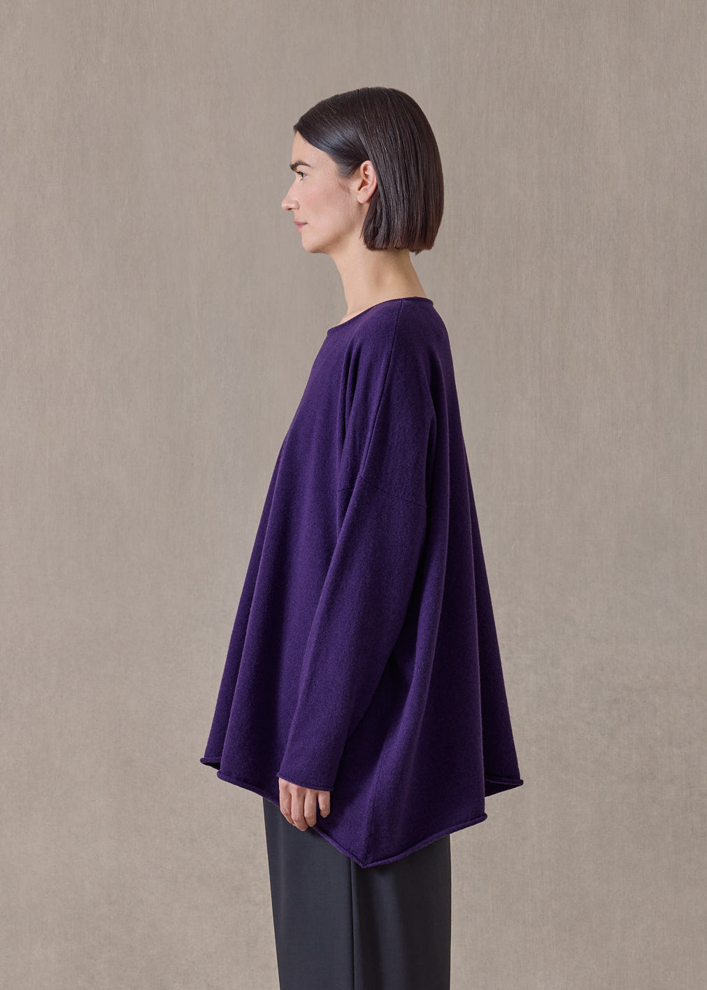 cashmere a-line bateau neck sweater - long (tincture)