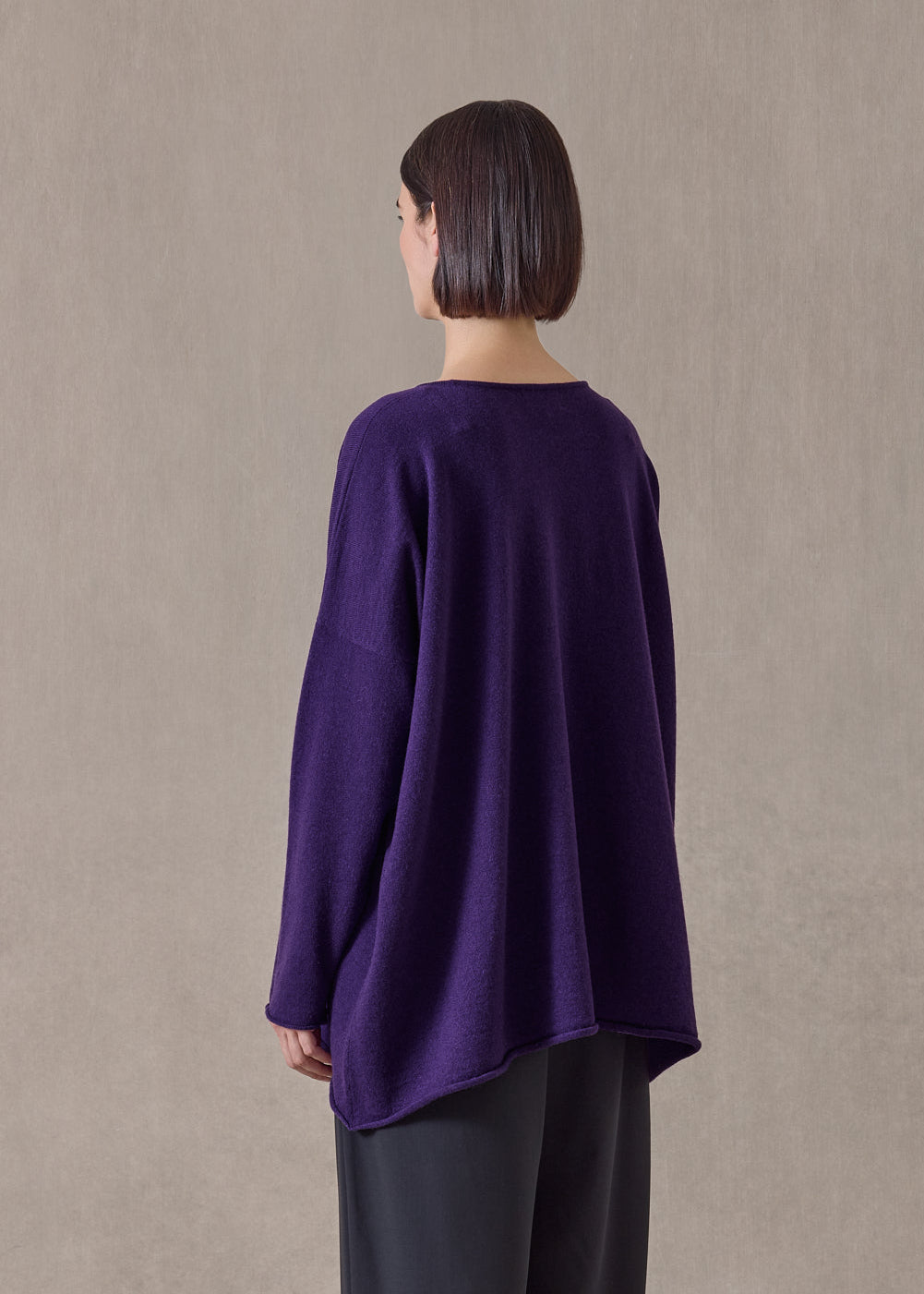 cashmere a-line bateau neck sweater - long (tincture)