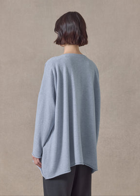cashmere a-line v-neck sweater - long (bluewater)