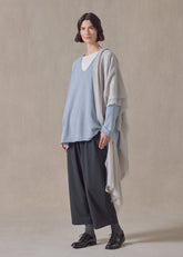 cashmere a-line v-neck sweater - long (bluewater)