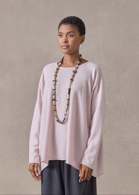 cashmere a-line bateau neck sweater - mid plus (cherryblossom)