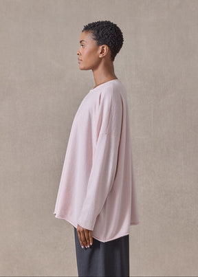 cashmere a-line bateau neck sweater - mid plus (cherryblossom)