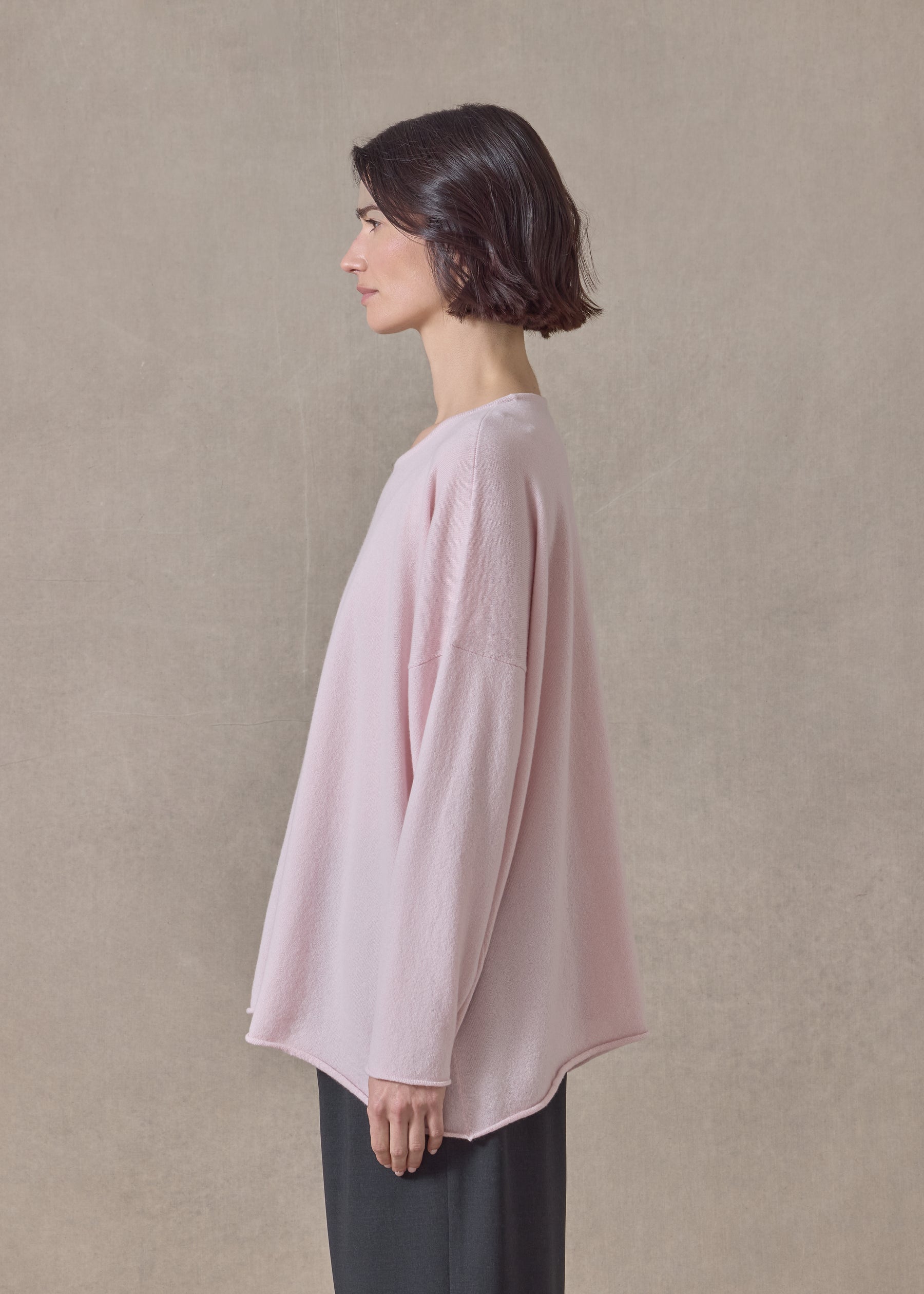 cashmere a-line bateau neck sweater - mid plus (cherryblossom)