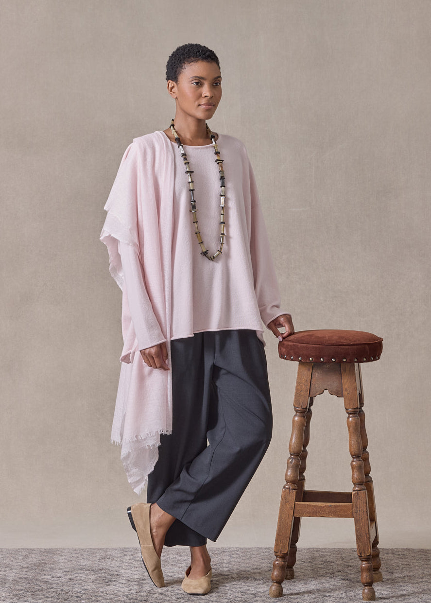 cashmere a-line bateau neck sweater - mid plus (cherryblossom)