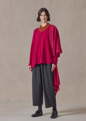 cashmere a-line bateau neck sweater - mid plus (magenta)