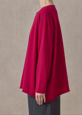 cashmere a-line bateau neck sweater - mid plus (magenta)