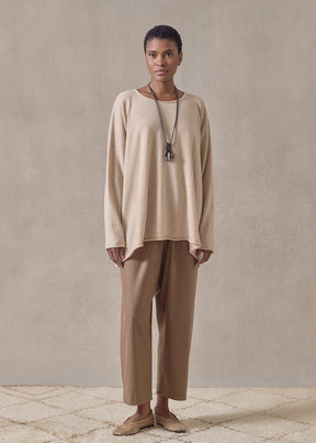 cashmere a-line bateau neck sweater - mid plus (sandstone)
