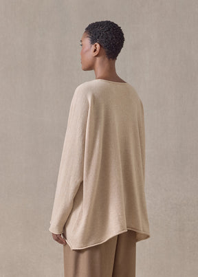 cashmere a-line bateau neck sweater - mid plus (sandstone)