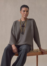 mulberry silk cropped bateau (darkbronze)