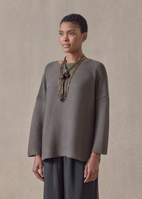 mulberry silk cropped bateau (darkbronze)