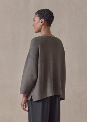 mulberry silk cropped bateau (darkbronze)