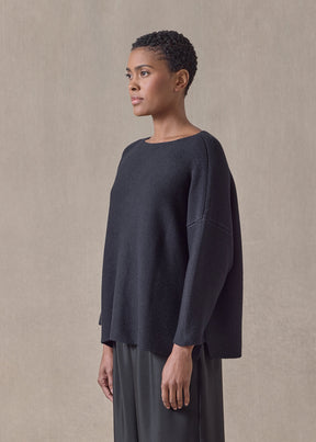 mulberry silk cropped bateau (navydark)
