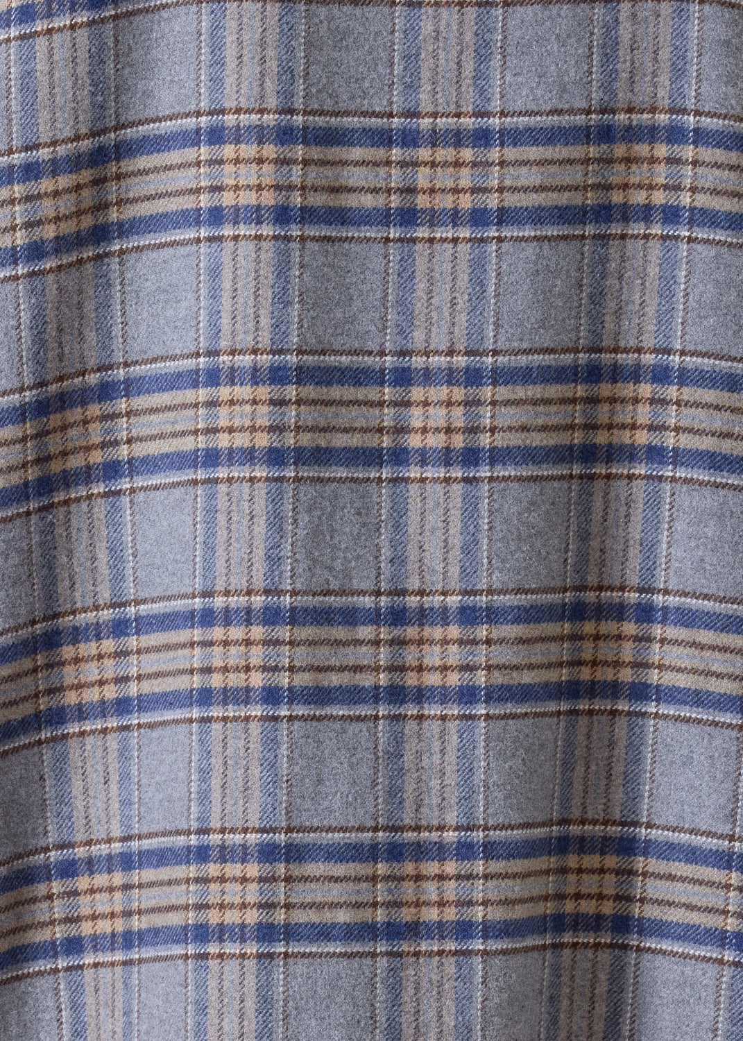 brushed cotton wide a-line shirt jacket with collar - long (grey/camel)