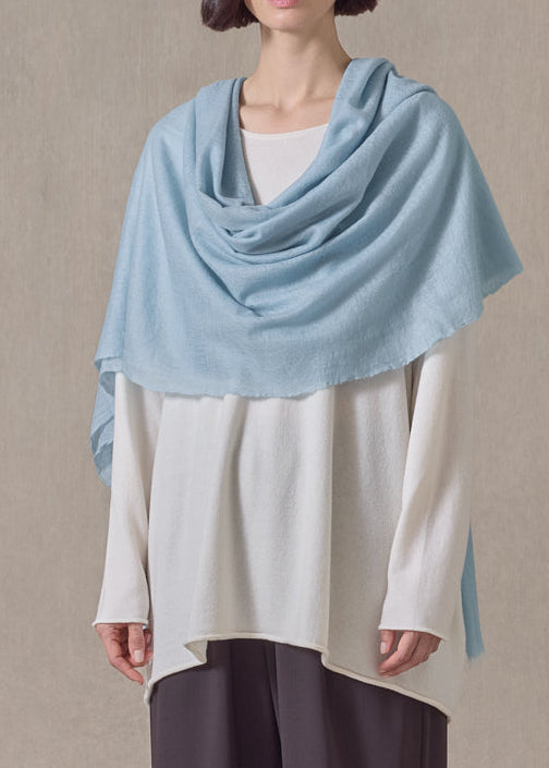 handwoven cashmere large scarf (127cm x 220cm) (bluewater)