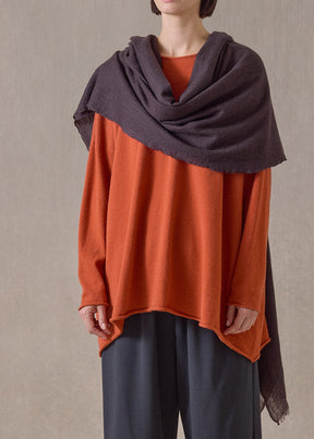 handwoven cashmere large scarf (127cm x 220cm) (cocoa)