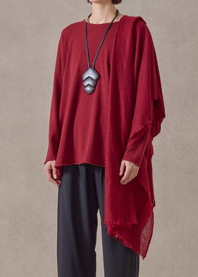 handwoven cashmere large scarf (127cm x 220cm) (red)