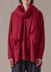 handwoven cashmere large scarf (127cm x 220cm) (red)